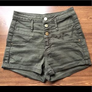 High Waisted Olive Shorts